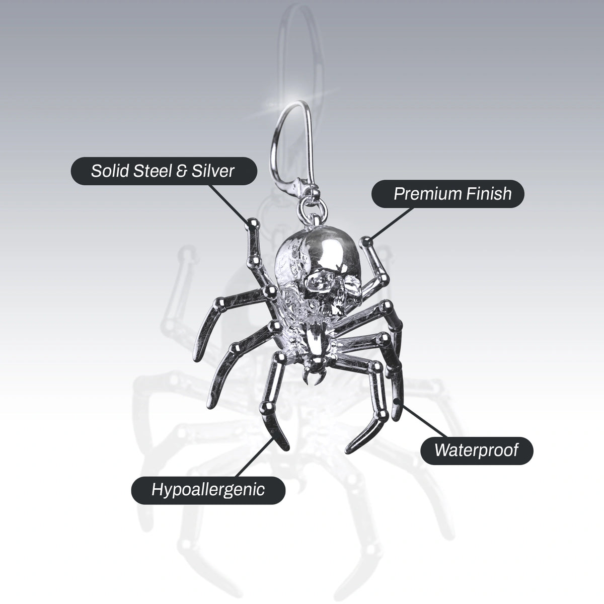 SPIDER SKULL EARRING