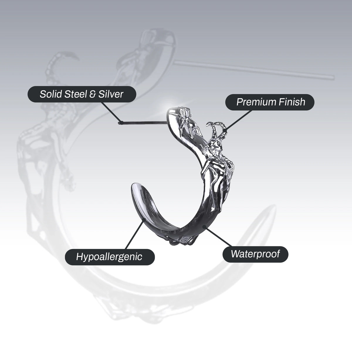 SUCCUBUS OPEN HOOP EARRING